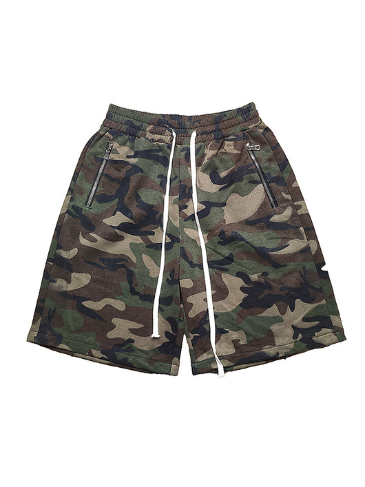 Pantalones Cargo Camuflaje Desgastado con Cordón Ajustable - Image 11