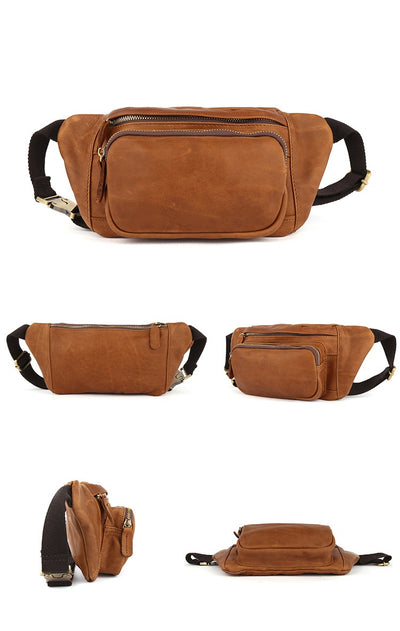 Bolsa Pecho Cuero Genuino Estilo Retro para Hombre - Image 12