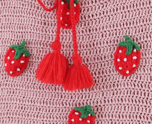 Falda Tejida Mariposas Encaje Fresas Otoño - Image 14