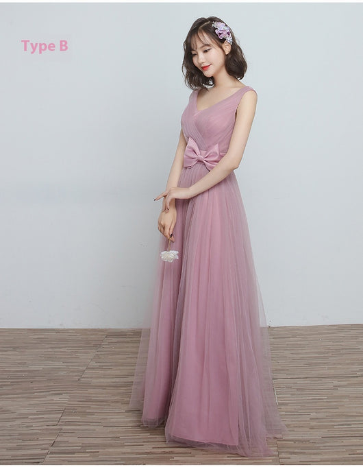 Vestido Largo para Damas de Honor en Cameo Brown - Malla y Satén Cómodo - Image 34