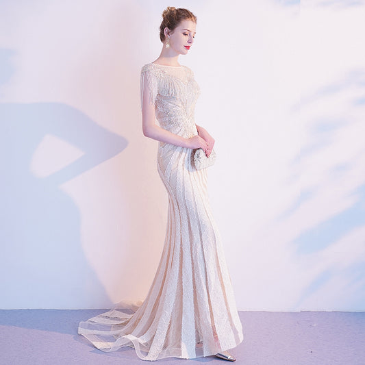 Vestido de Noche Champagne Elegante Premium - Image 2