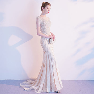 Vestido de Noche Champagne Elegante Premium - Image 2