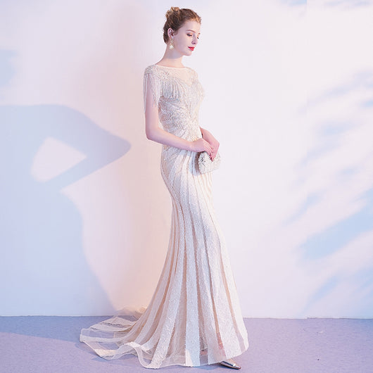 Vestido de Noche Champagne Elegante Premium - Image 2