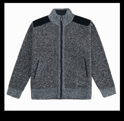 Cardigan Tejido Cálido para Hombre con Cuello Solapa y Diseño de Retazos - Image 10