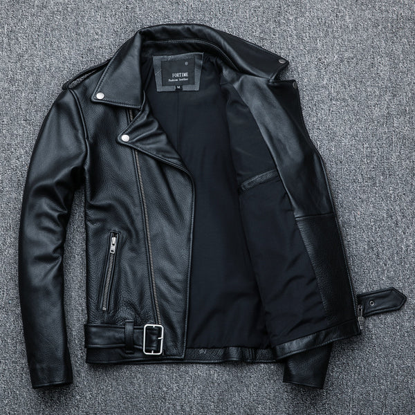 Chaqueta de Cuero Genuino para Motociclista