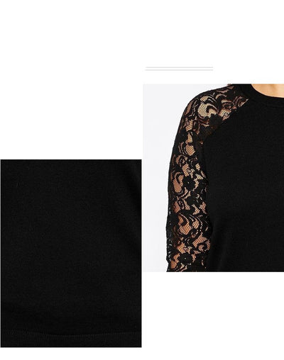 Suéter de Algodón con Mangas de Encaje Estilo Británico - Image 4