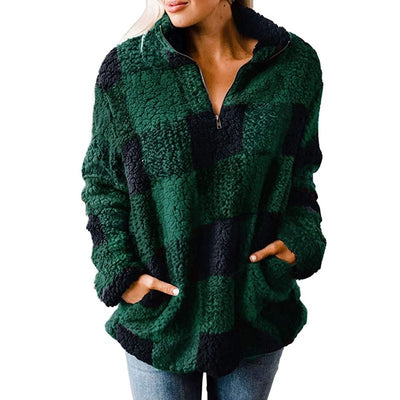 Abrigo Oversized de Cuadros con Cuello Alzado y Detalles en Contraste - Image 20