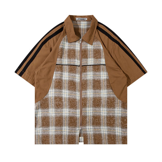 Camisa de Cuadros Bicolor Manga Corta para Hombre - Image 10