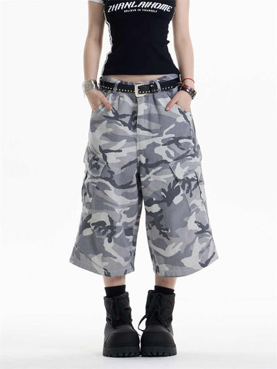 Pantalones Cargo Anchos Estilo Camuflaje Retro para Mujer - Image 5