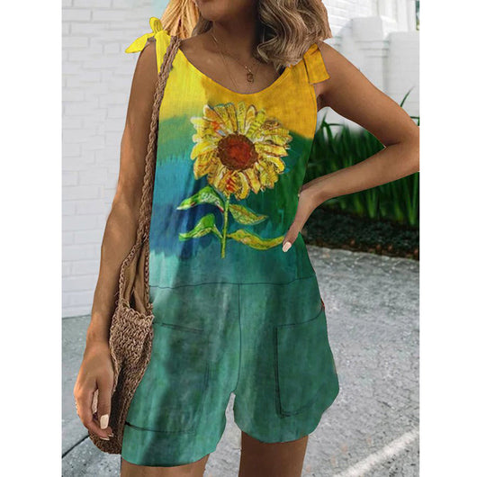 Jumpsuit Holgado de Algodón y Lino Estampado - Image 14