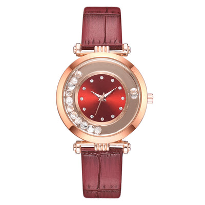 Reloj de Moda con Cristales Brillantes y Correa de Cuero Serpentina - Image 13