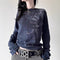 Sudadera Cuello Redondo Manga Larga Estilo Urbano Dark con Estampado