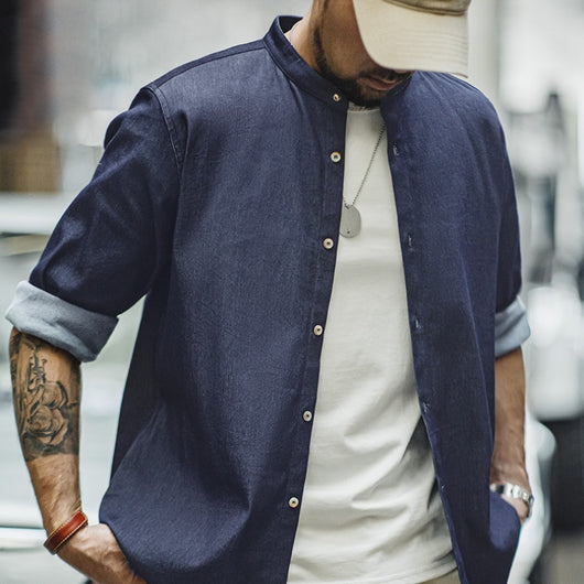 Chamarra Casual Cuello Redondo Manga Larga Retro para Hombre Otoño - Image 15