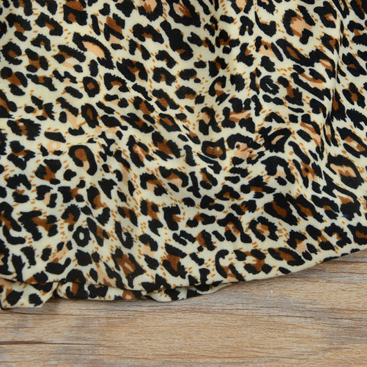 Conjunto de 3 Piezas Infantil Otoño: Blusa Denim, Falda Leopardo y Diadema - Image 26