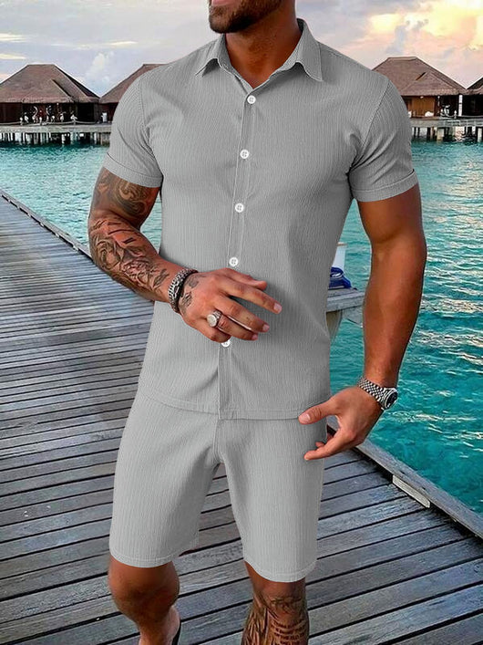 Conjunto Casual de Camisa y Shorts para Hombre - Image 8