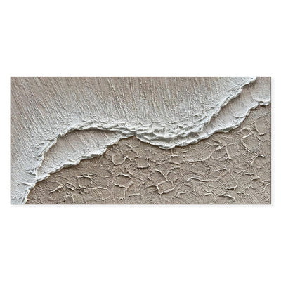 Cuadro Óleo Playa Texturizado Olas del Mar Pintura Manual Lienzo Blanco Decoración Moderna - Image 5