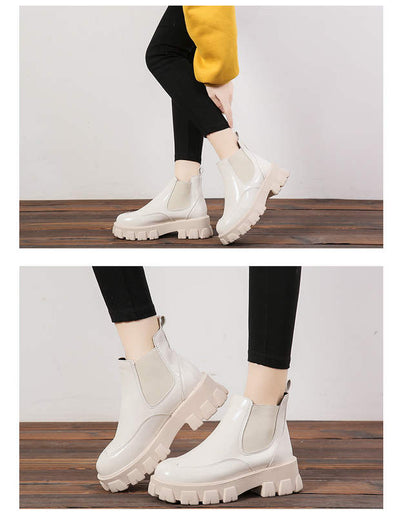 Botas de Cuero Charol con Tacón Cuña - Versátiles y Elegantes - Image 13