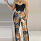 Conjunto de Dos Piezas con Blusa y Pantalón Estampado