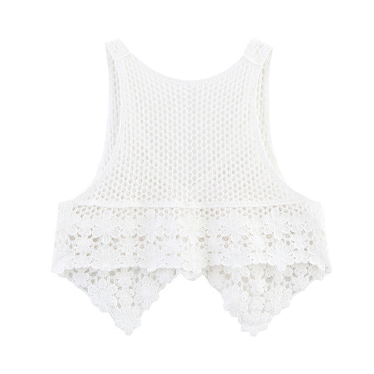 Chaleco Tejido Calado Retro para Mujer - Image 2