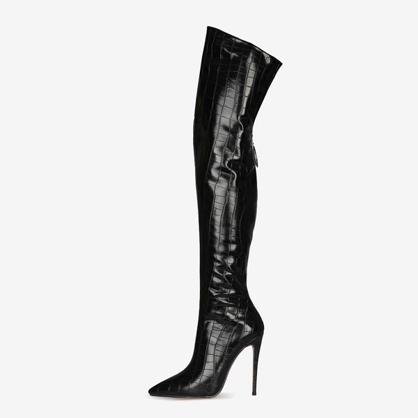 Botas Stiletto Over The Knee con Cierre Trasero - Elegancia y Estilo - Image 3