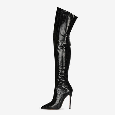 Botas Stiletto Over The Knee con Cierre Trasero - Elegancia y Estilo - Image 3