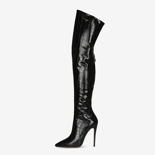 Botas Stiletto Over The Knee con Cierre Trasero - Elegancia y Estilo - Image 3