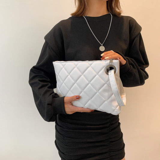 Bolso Cuadrado Textura Diamante Estilo Oeste Minimalista