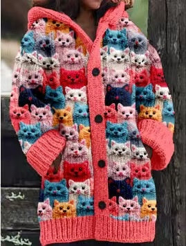 Cardigan Hoodie Estampado 3D con Diseño de Animales Halloween - Image 12