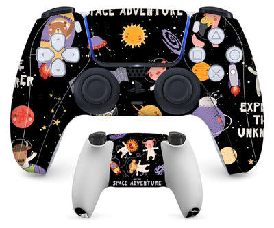 PS5 controller with a pastel marble sticker, showing the front and back views for anti-scratch protection. - Image 20