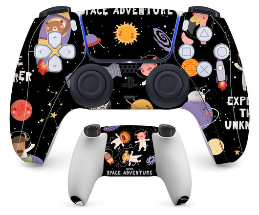 PS5 controller with a pastel marble sticker, showing the front and back views for anti-scratch protection. - Image 20