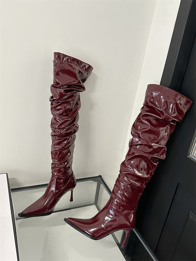 Botas Stiletto Over The Knee Estilo Texturizado Otoño - Image 18