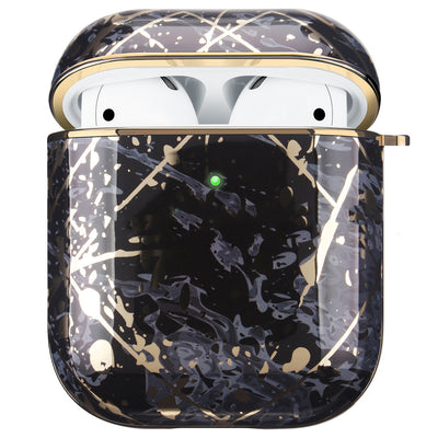 Funda Protectora para AirPods con Diseño Mármol Blanco y Acabado Dorado - Image 4