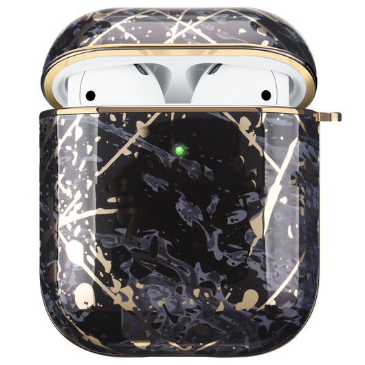 Funda Protectora para AirPods con Diseño Mármol Blanco y Acabado Dorado - Image 4