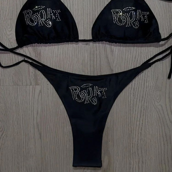 Bikini Espalda Descubierta con Strass Y2G - Diseño Sexy para Vacaciones