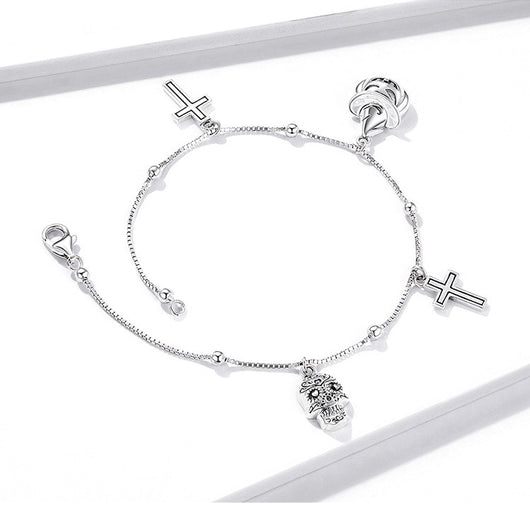 Pulsera Calavera Skull Cross para Mujer - Estilo Personalidad - Image 7