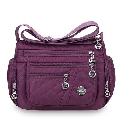 Bolso de Hombro Acolchado con Bordado y Almacenamiento de Tres Capas - Image 5