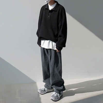 Polo Tejido Hombre Estilo Coreano Oversize - Image 6