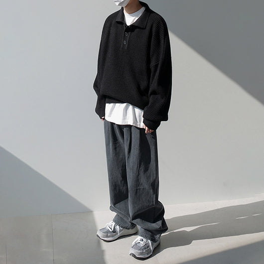 Polo Tejido Hombre Estilo Coreano Oversize - Image 6