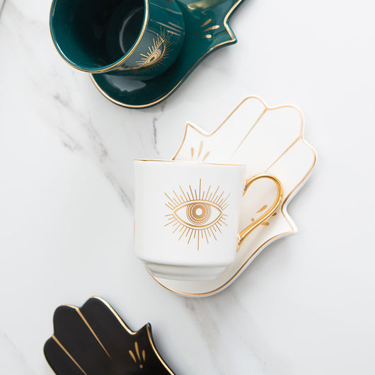 Taza de Café Europea con Plato de Cerámica Estilo Creativo - Image 18