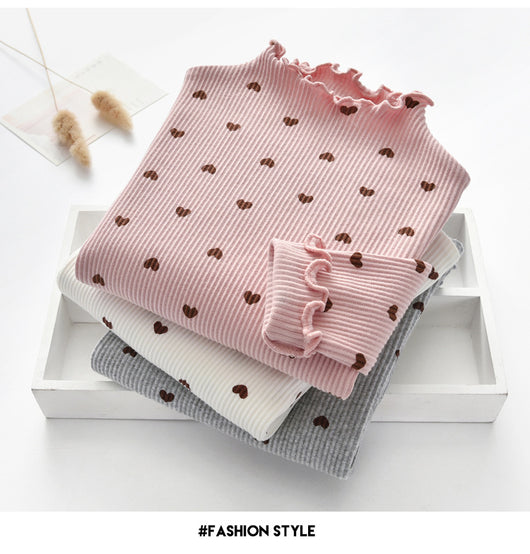 Camisa Infantil de Manga Larga Primavera Otoño con Diseño de Corazón - Image 11