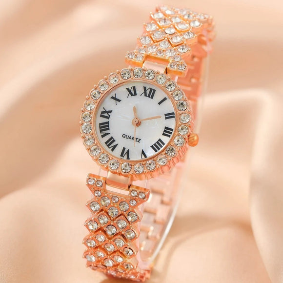 Reloj de Moda para Mujer con Diamantes Completos - Cuarzo de Alta Gama Versátil