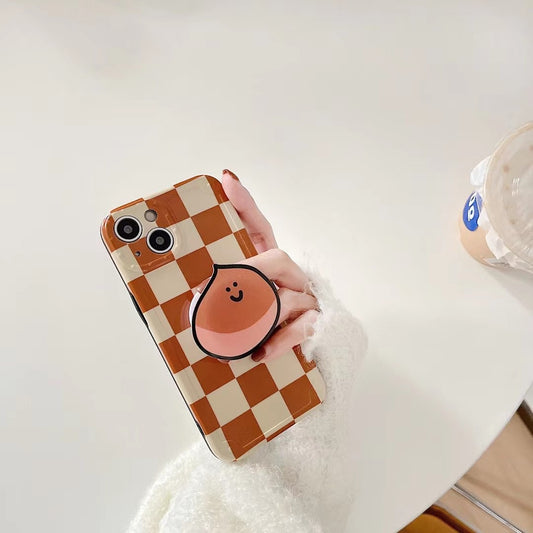 Funda para Celular Ajedrez Naranja con Soporte