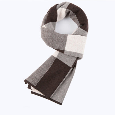 Bufanda de Lana Cuadriculada para Hombre - Calidez y Estilo Casual - Image 8