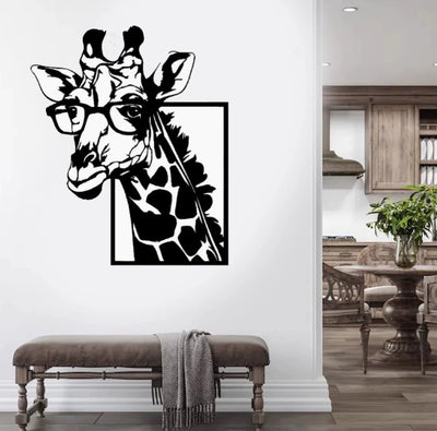 Decoración de Pared Jirafa con Gafas - Silueta Moderna - Image 8
