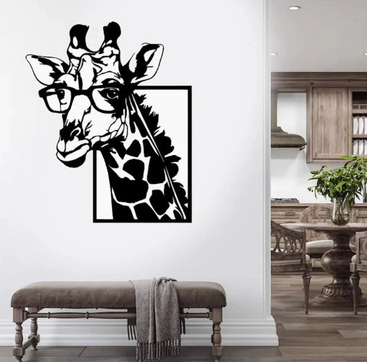 Decoración de Pared Jirafa con Gafas - Silueta Moderna - Image 8