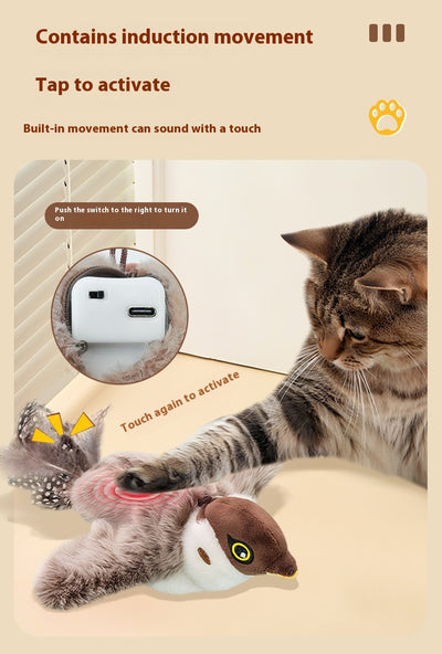 Juguete Interactivo para Gatos - Pájaro Cantarín con Sonido y Movimiento Automático - Image 30