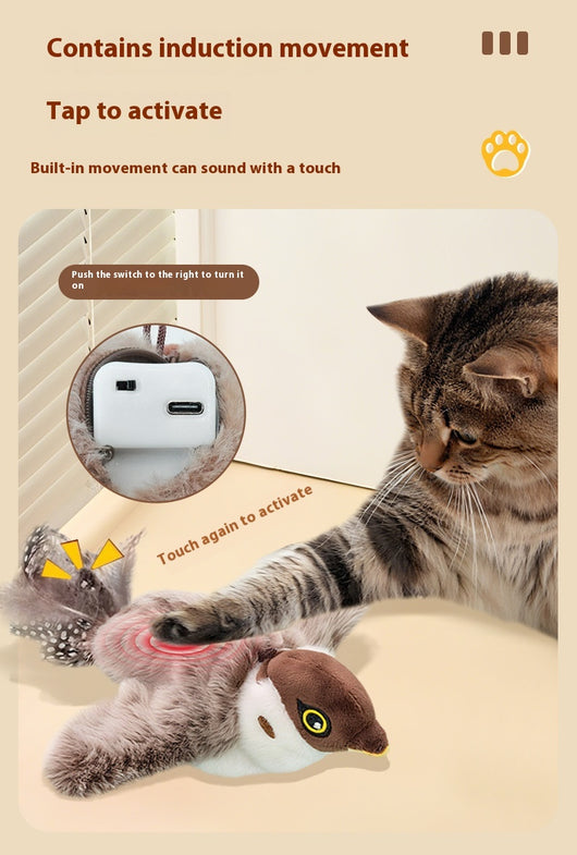 Juguete Interactivo para Gatos - Pájaro Cantarín con Sonido y Movimiento Automático - Image 30