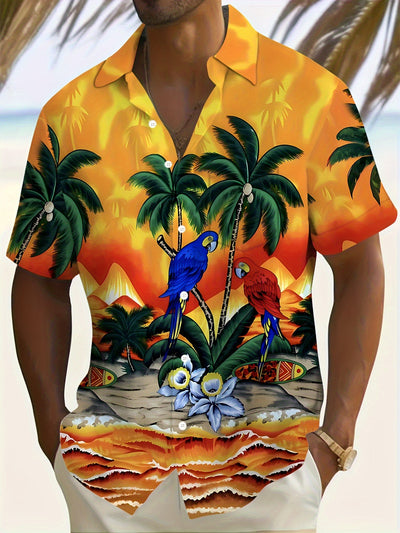 Camisa Manga Corta Hombre Estampado Floral 3D - Image 10