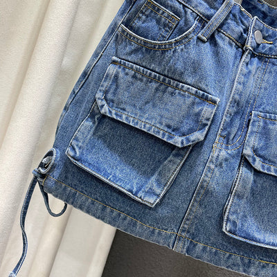 Falda Denim Estilo Tooling para Mujer - Image 8