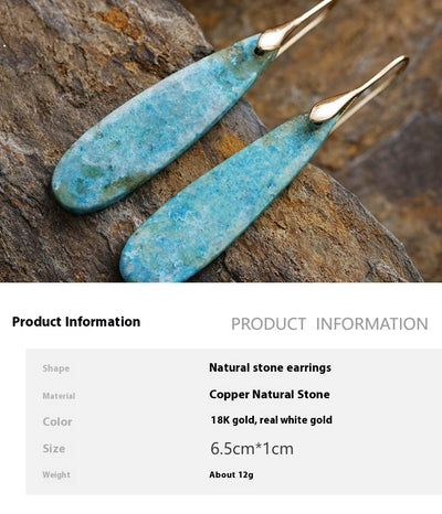 Aretes de Piedra Natural Lujo Ligero - Gotas de Agua Elegantes - Image 10